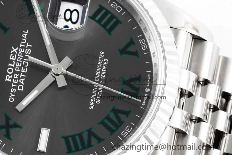 DateJust 36 SS 116234 VSF 1:1 Best Edition 904L Steel Gray Green Roman Dial on Jubilee Bracelet VS3235