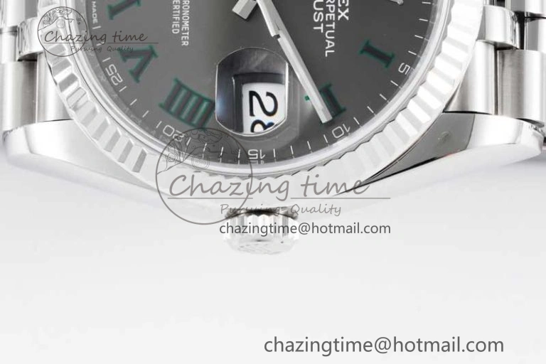 DateJust 36 SS 116234 VSF 1:1 Best Edition 904L Steel Gray Green Roman Dial on Jubilee Bracelet VS3235