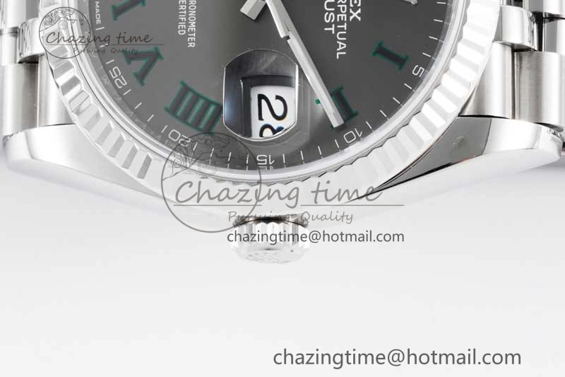 DateJust 36 SS 116234 VSF 1:1 Best Edition 904L Steel Gray Green Roman Dial on Jubilee Bracelet VS3235