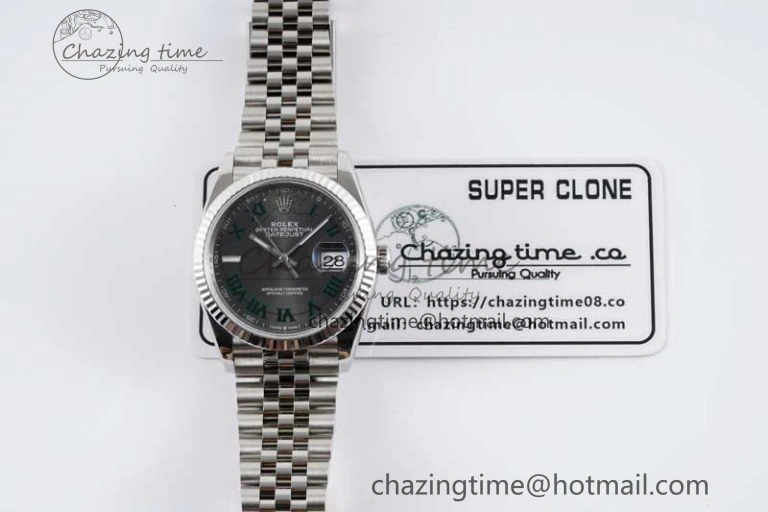 DateJust 36 SS 116234 VSF 1:1 Best Edition 904L Steel Gray Green Roman Dial on Jubilee Bracelet VS3235