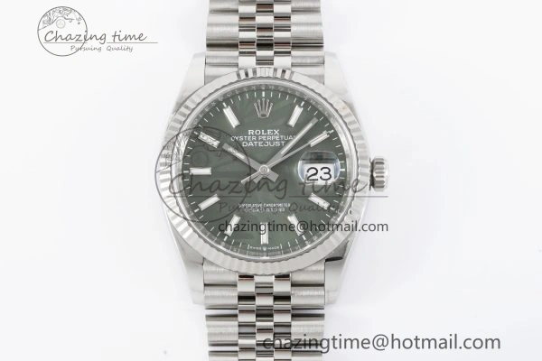 DateJust 36 SS 116234 VSF 1:1 Best Edition 904L Steel Green Leaf Dial on Jubilee Bracelet VS3235