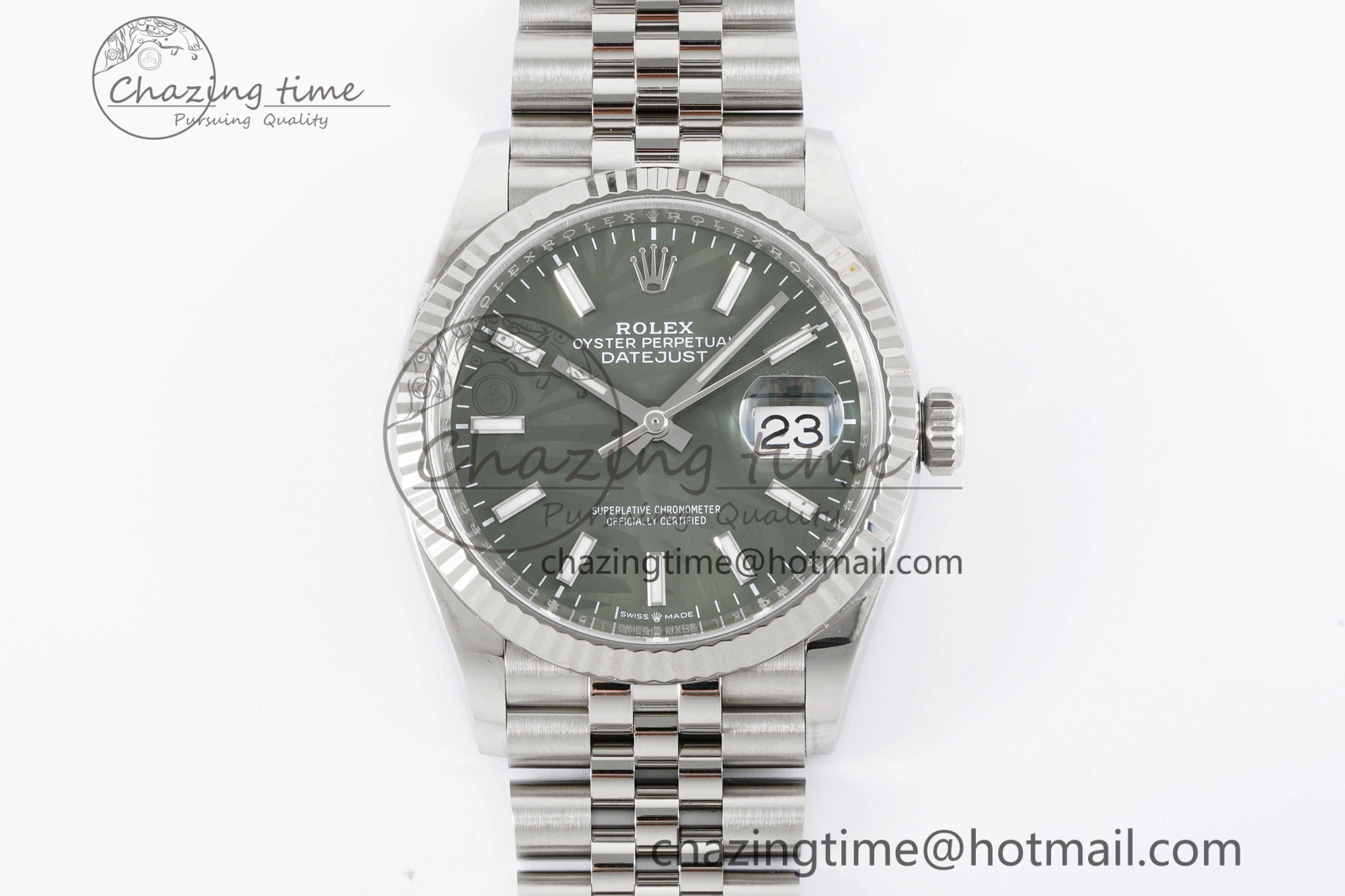 DateJust 36 SS 116234 VSF 1:1 Best Edition 904L Steel Green Leaf Dial on Jubilee Bracelet VS3235
