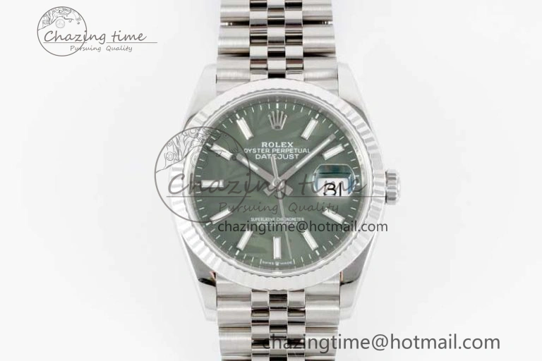 DateJust 36 SS 116234 VSF 1:1 Best Edition 904L Steel Green Leaf Dial on Jubilee Bracelet VS3235