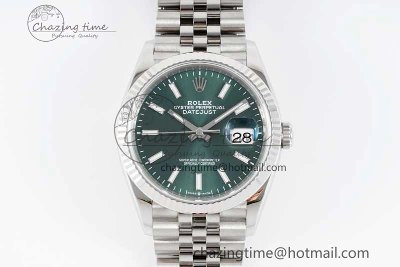 DateJust 36 SS 116234 VSF 1:1 Best Edition 904L Steel Green Sundust Dial on Jubilee Bracelet VS3235