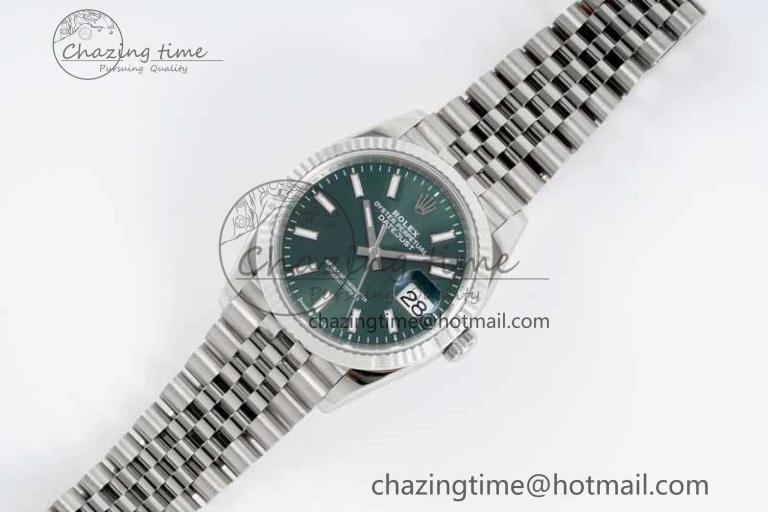 DateJust 36 SS 116234 VSF 1:1 Best Edition 904L Steel Green Sundust Dial on Jubilee Bracelet VS3235