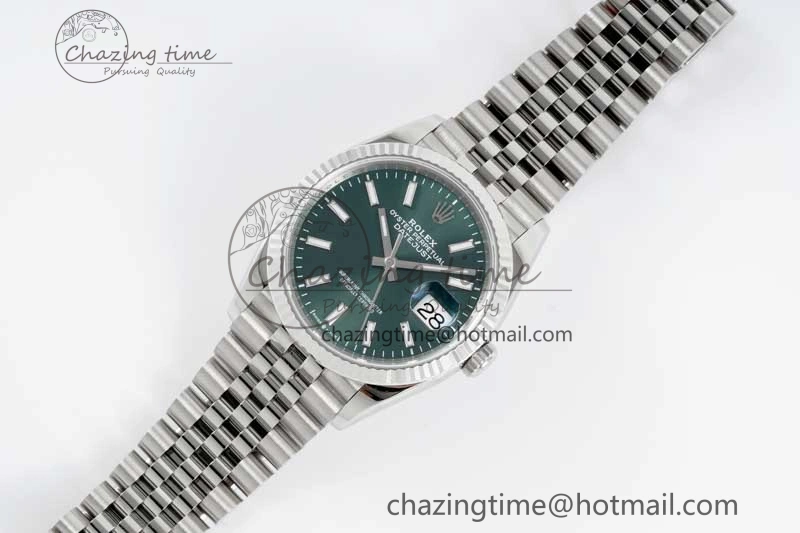 DateJust 36 SS 116234 VSF 1:1 Best Edition 904L Steel Green Sundust Dial on Jubilee Bracelet VS3235