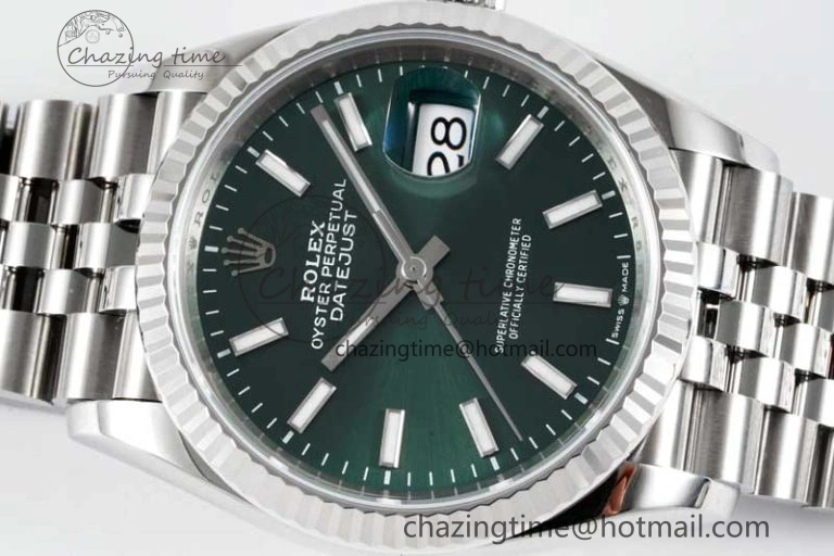 DateJust 36 SS 116234 VSF 1:1 Best Edition 904L Steel Green Sundust Dial on Jubilee Bracelet VS3235