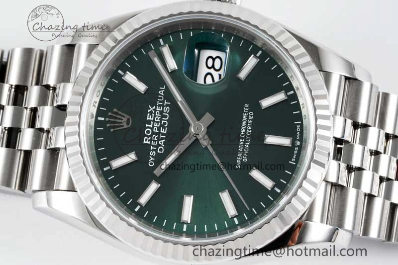 DateJust 36 SS 116234 VSF 1:1 Best Edition 904L Steel Green Sundust Dial on Jubilee Bracelet VS3235