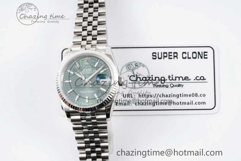 DateJust 36 SS 116234 VSF 1:1 Best Edition 904L Steel Green Sundust Dial on Jubilee Bracelet VS3235