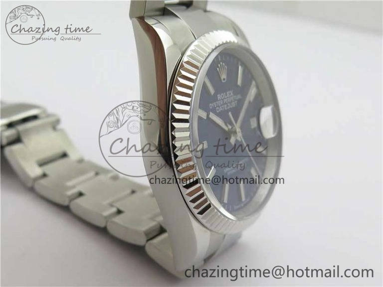 DateJust 36 SS 126200 BP Maker 1:1 Best Edition Fluted Bezel Blue Dial on Oyster Bracelet