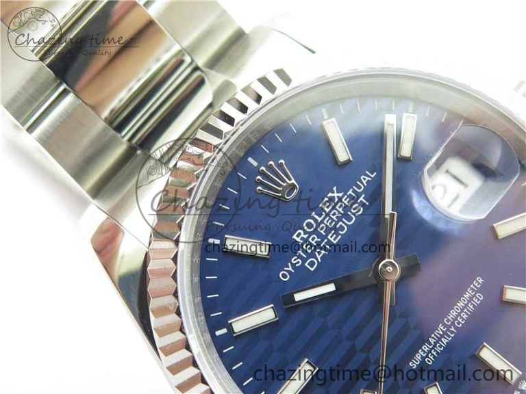 DateJust 36 SS 126200 BP Maker 1:1 Best Edition Fluted Bezel Blue Dial on Oyster Bracelet