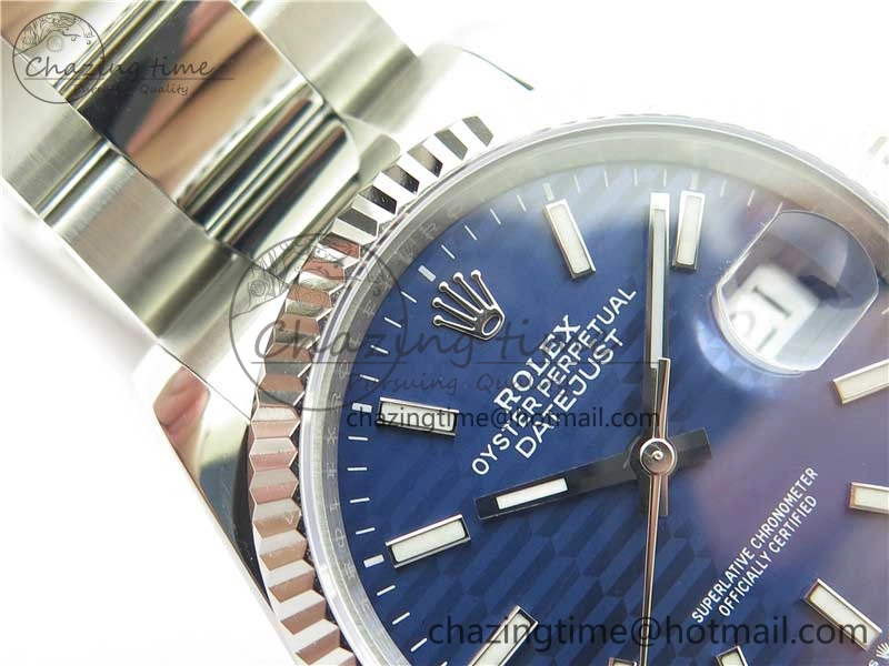 DateJust 36 SS 126200 BP Maker 1:1 Best Edition Fluted Bezel Blue Dial on Oyster Bracelet
