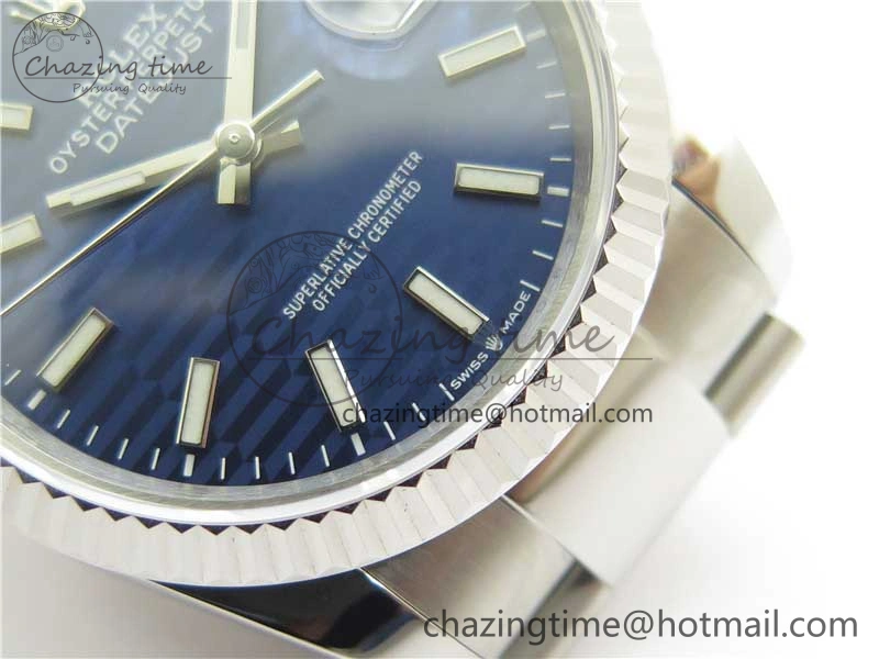 DateJust 36 SS 126200 BP Maker 1:1 Best Edition Fluted Bezel Blue Dial on Oyster Bracelet