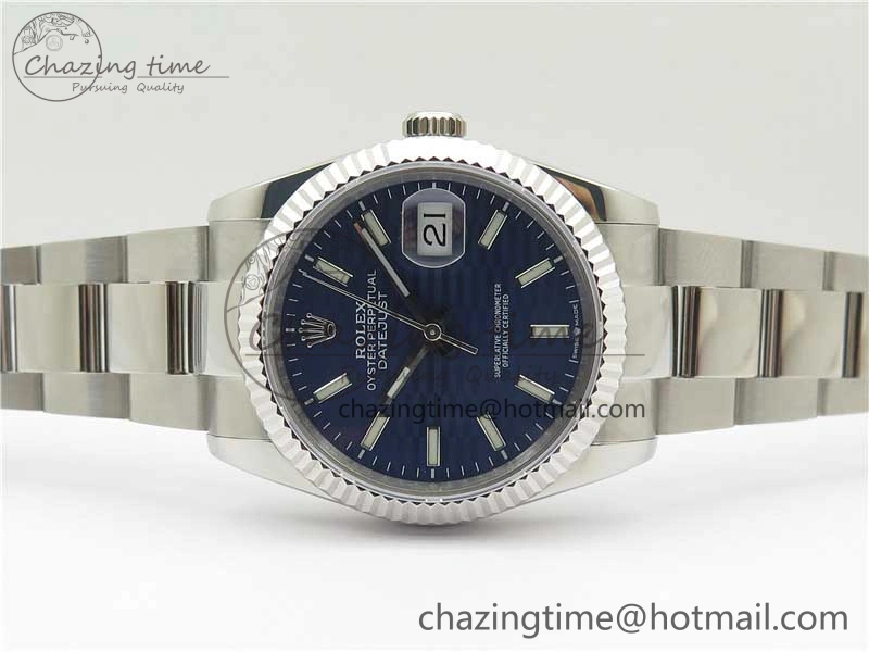DateJust 36 SS 126200 BP Maker 1:1 Best Edition Fluted Bezel Blue Dial on Oyster Bracelet