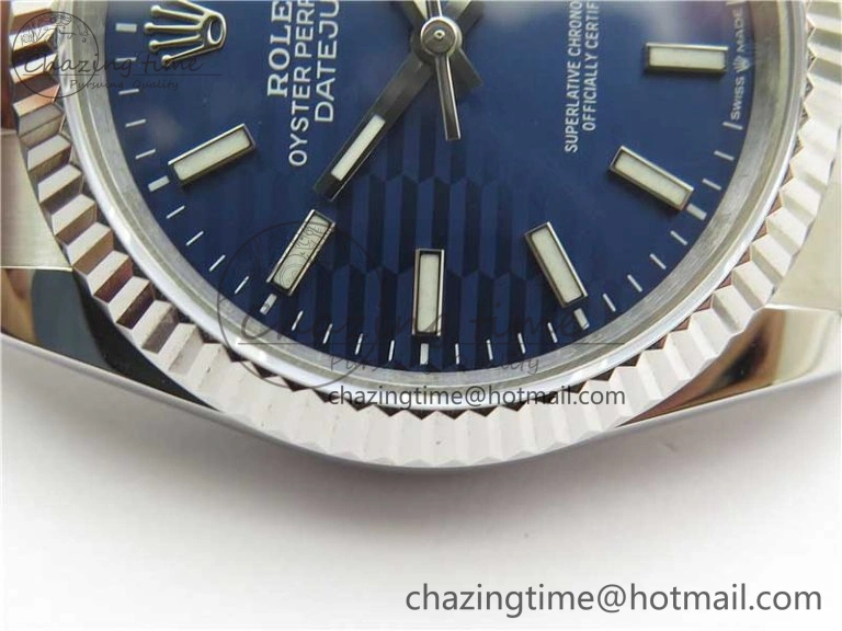 DateJust 36 SS 126200 BP Maker 1:1 Best Edition Fluted Bezel Blue Dial on Oyster Bracelet