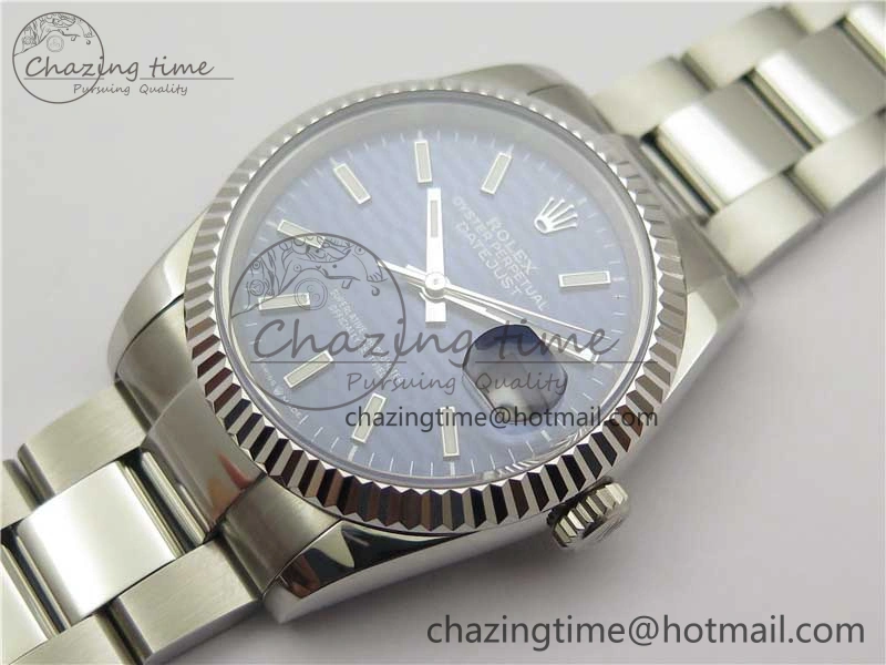 DateJust 36 SS 126200 BP Maker 1:1 Best Edition Fluted Bezel Blue Dial on Oyster Bracelet
