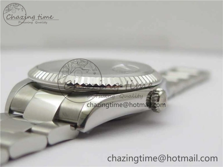 DateJust 36 SS 126200 BP Maker 1:1 Best Edition Fluted Bezel Gray Roman Dial on Oyster Bracelet