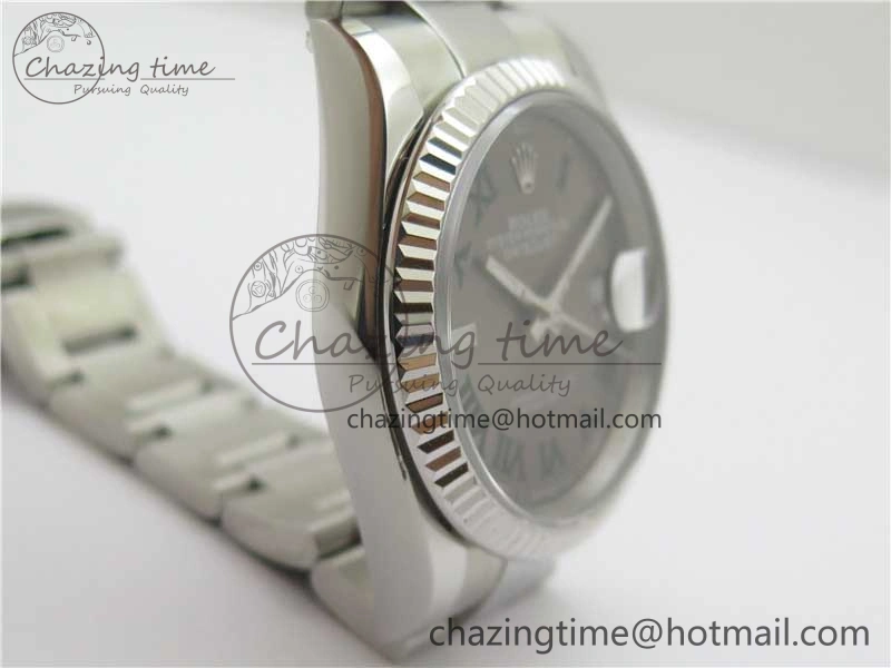 DateJust 36 SS 126200 BP Maker 1:1 Best Edition Fluted Bezel Gray Roman Dial on Oyster Bracelet