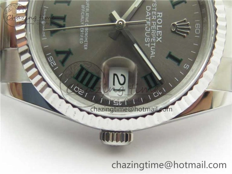 DateJust 36 SS 126200 BP Maker 1:1 Best Edition Fluted Bezel Gray Roman Dial on Oyster Bracelet