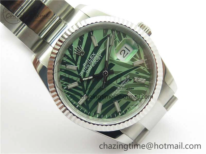 DateJust 36 SS 126200 BP Maker 1:1 Best Edition Fluted Bezel New Green Dial on Oyster Bracelet