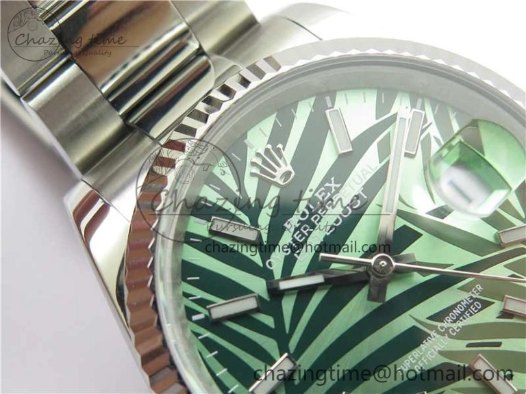 DateJust 36 SS 126200 BP Maker 1:1 Best Edition Fluted Bezel New Green Dial on Oyster Bracelet