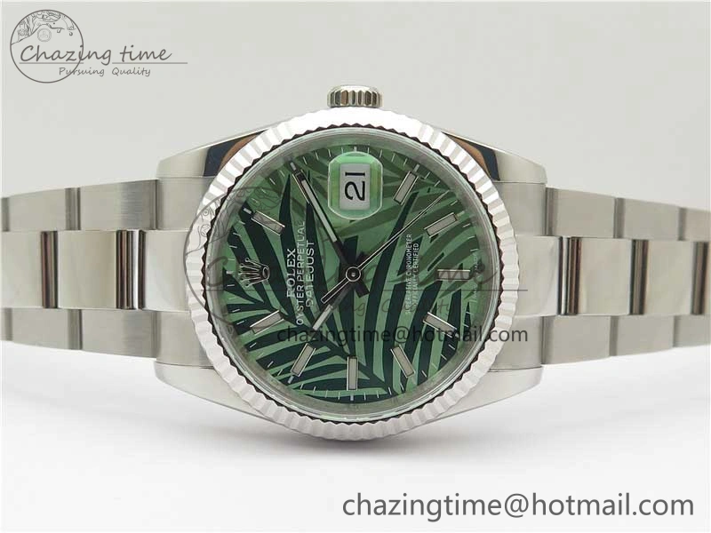 DateJust 36 SS 126200 BP Maker 1:1 Best Edition Fluted Bezel New Green Dial on Oyster Bracelet