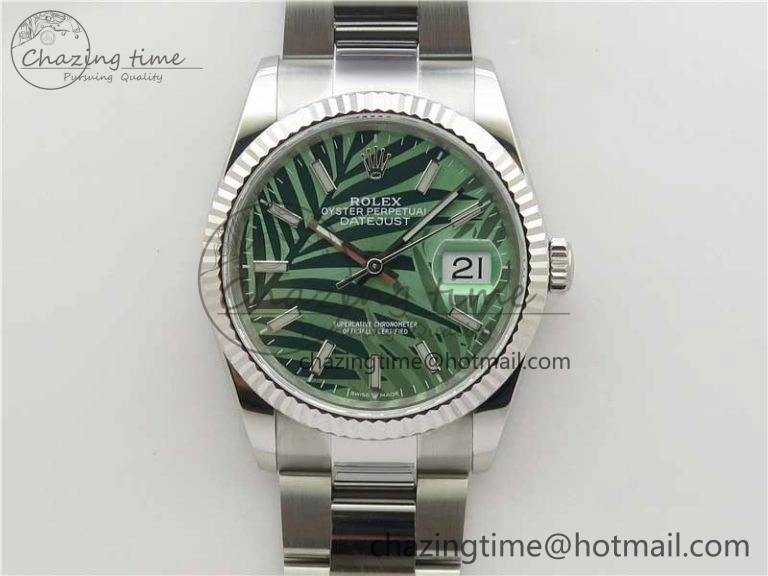 DateJust 36 SS 126200 BP Maker 1:1 Best Edition Fluted Bezel New Green Dial on Oyster Bracelet