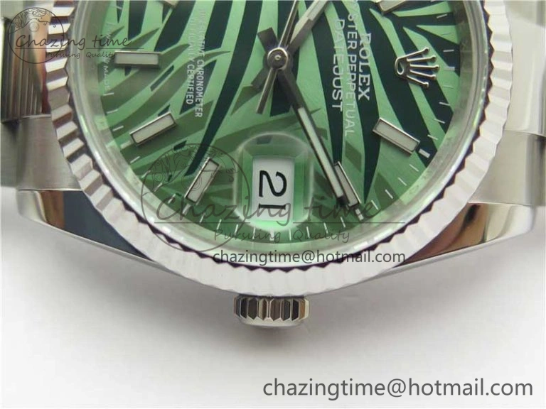 DateJust 36 SS 126200 BP Maker 1:1 Best Edition Fluted Bezel New Green Dial on Oyster Bracelet