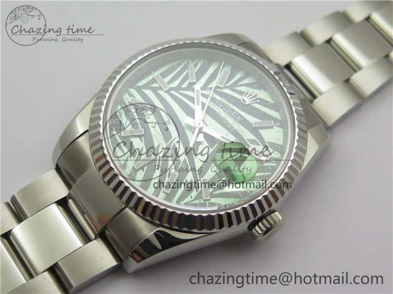 DateJust 36 SS 126200 BP Maker 1:1 Best Edition Fluted Bezel New Green Dial on Oyster Bracelet