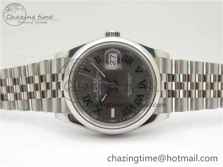 DateJust 36 SS 126200 BP Maker 1:1 Best Edition Gray Roman Dial on Jubilee Bracelet