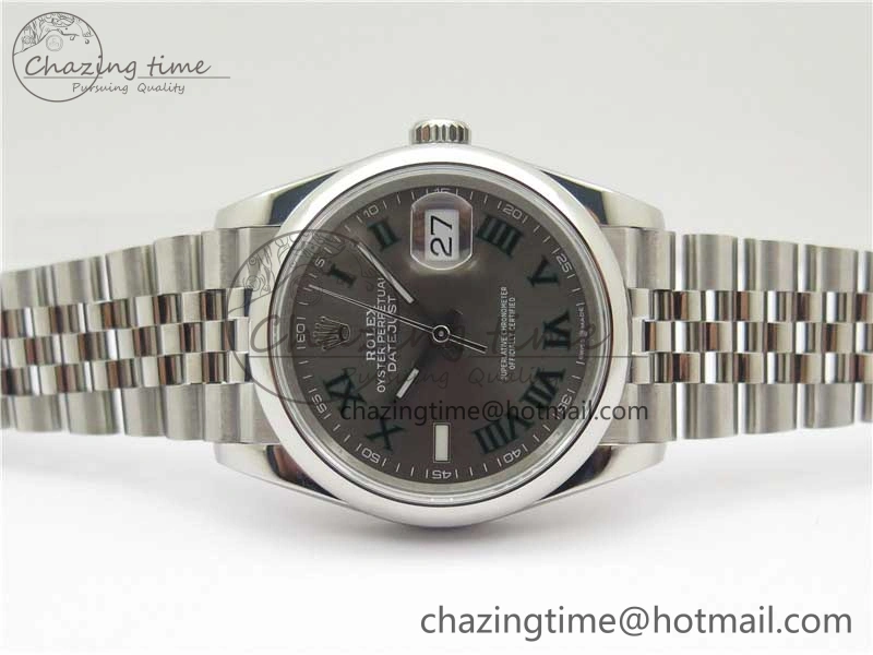 DateJust 36 SS 126200 BP Maker 1:1 Best Edition Gray Roman Dial on Jubilee Bracelet