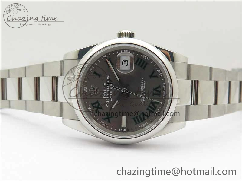DateJust 36 SS 126200 BP Maker 1:1 Best Edition Gray Roman Dial on Oyster Bracelet