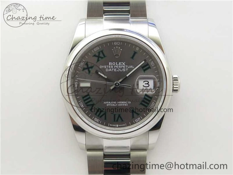 DateJust 36 SS 126200 BP Maker 1:1 Best Edition Gray Roman Dial on Oyster Bracelet
