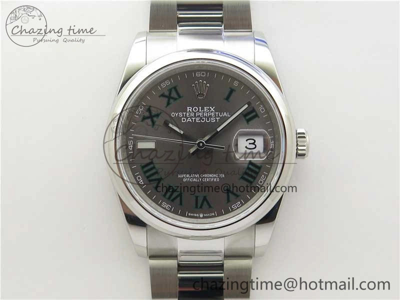 DateJust 36 SS 126200 BP Maker 1:1 Best Edition Gray Roman Dial on Oyster Bracelet