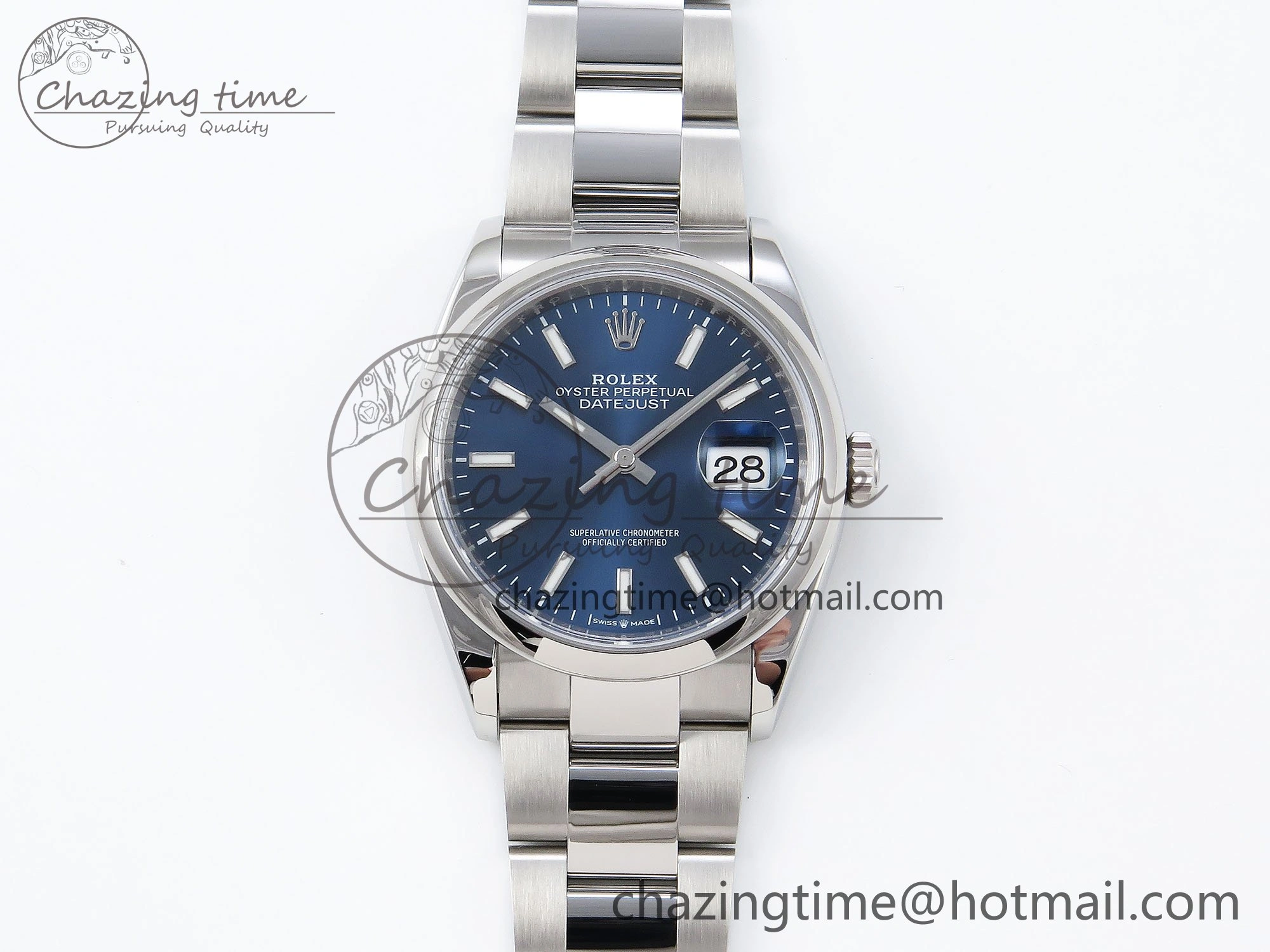 DateJust 36 SS 126200 VSF 1:1 Best Edition 904L Steel Blue Dial on Oyster Bracelet VS3235