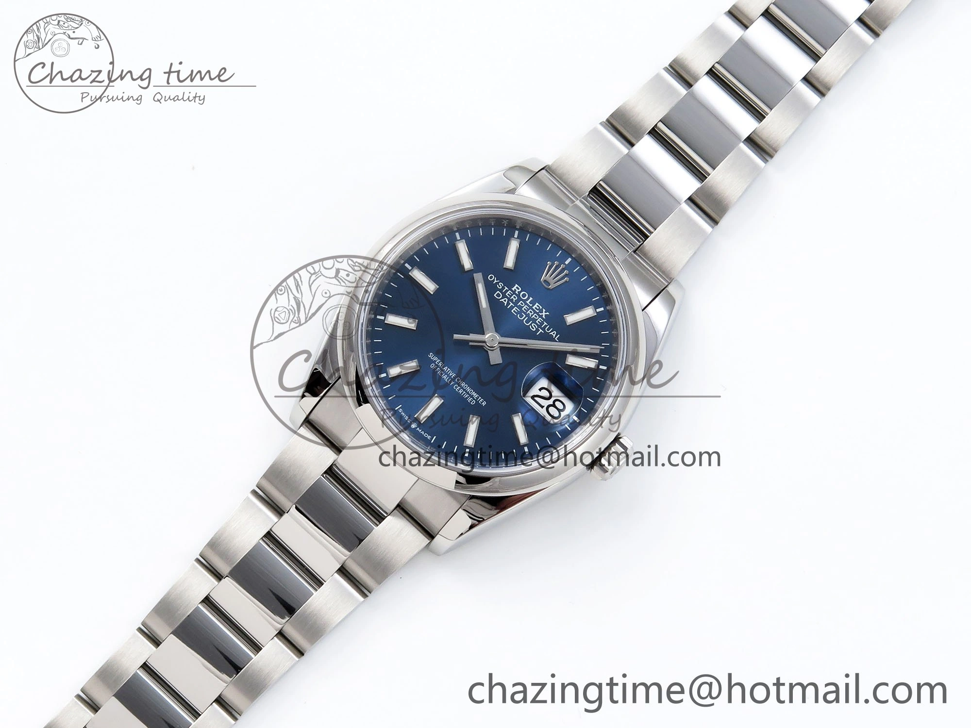 DateJust 36 SS 126200 VSF 1:1 Best Edition 904L Steel Blue Dial on Oyster Bracelet VS3235