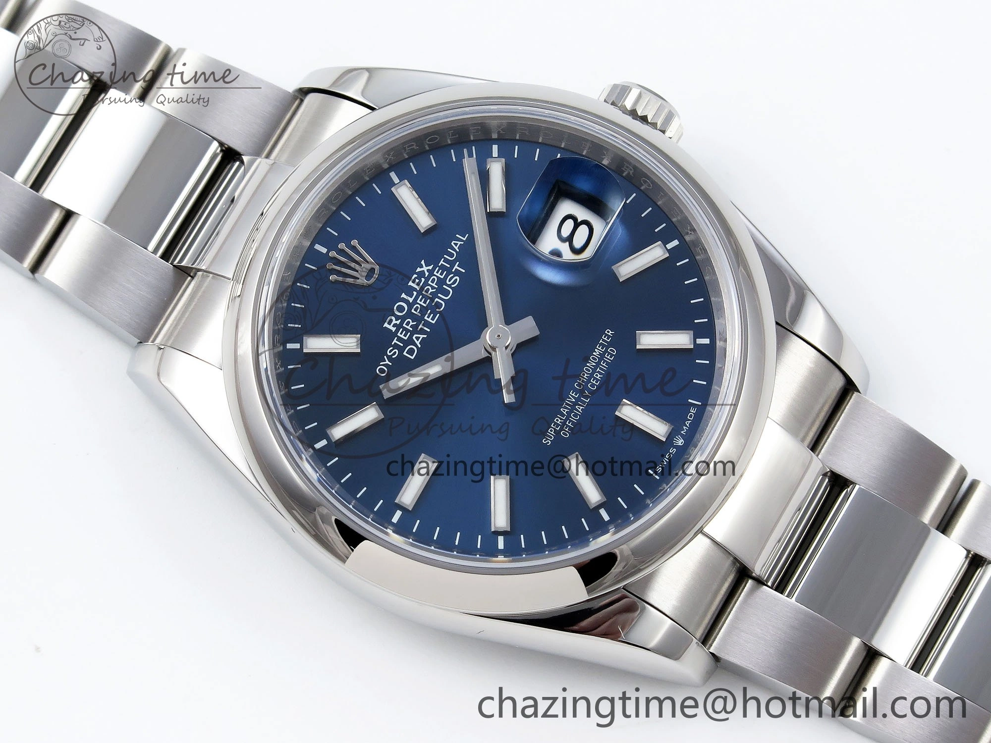 DateJust 36 SS 126200 VSF 1:1 Best Edition 904L Steel Blue Dial on Oyster Bracelet VS3235