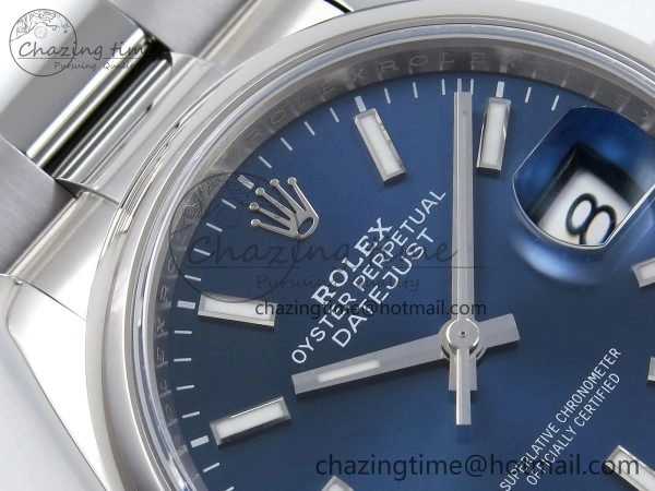 DateJust 36 SS 126200 VSF 1:1 Best Edition 904L Steel Blue Dial on Oyster Bracelet VS3235