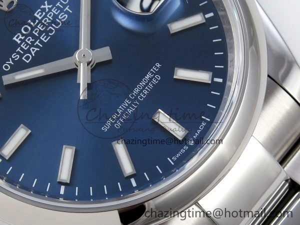 DateJust 36 SS 126200 VSF 1:1 Best Edition 904L Steel Blue Dial on Oyster Bracelet VS3235