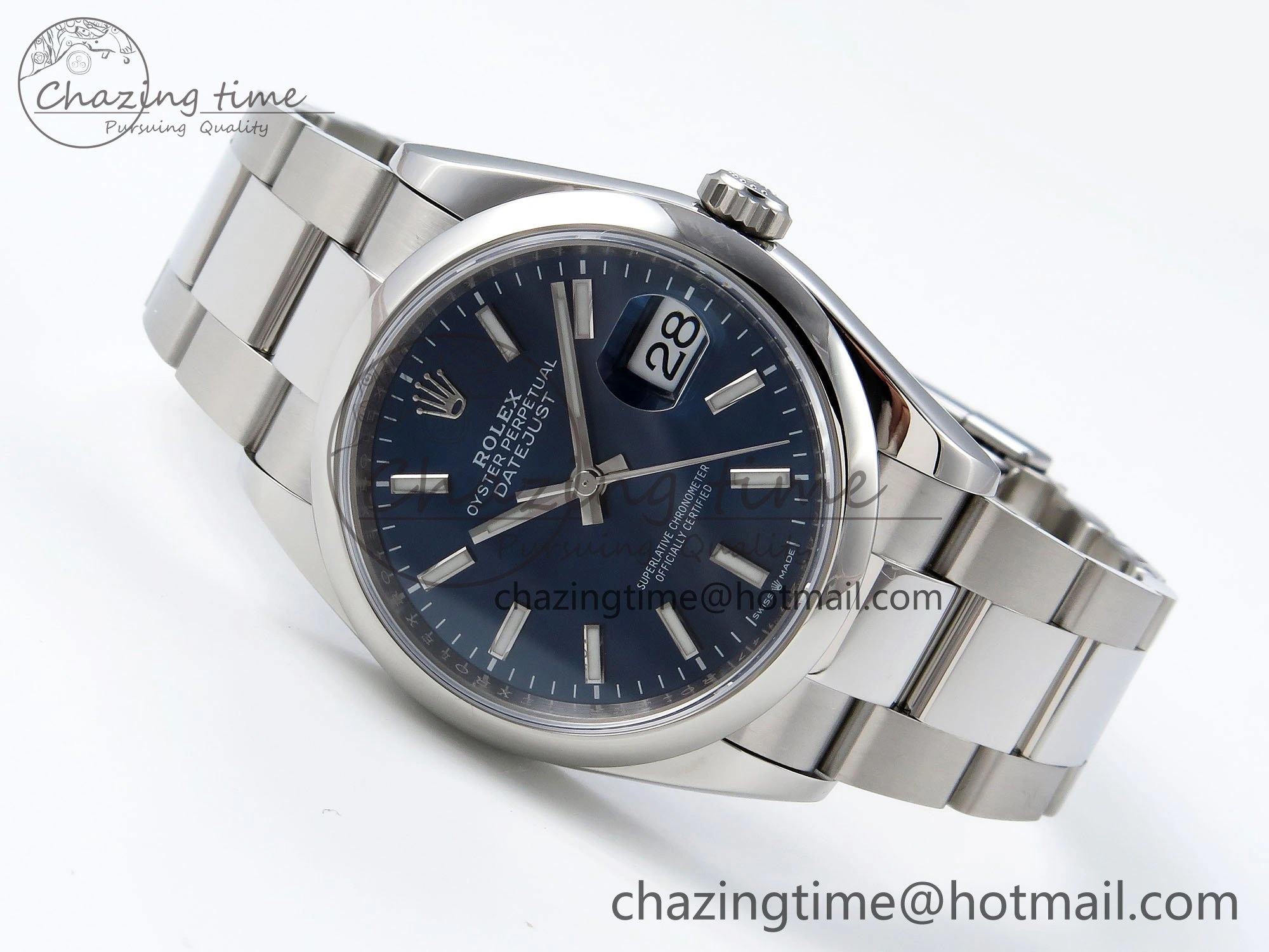 DateJust 36 SS 126200 VSF 1:1 Best Edition 904L Steel Blue Dial on Oyster Bracelet VS3235