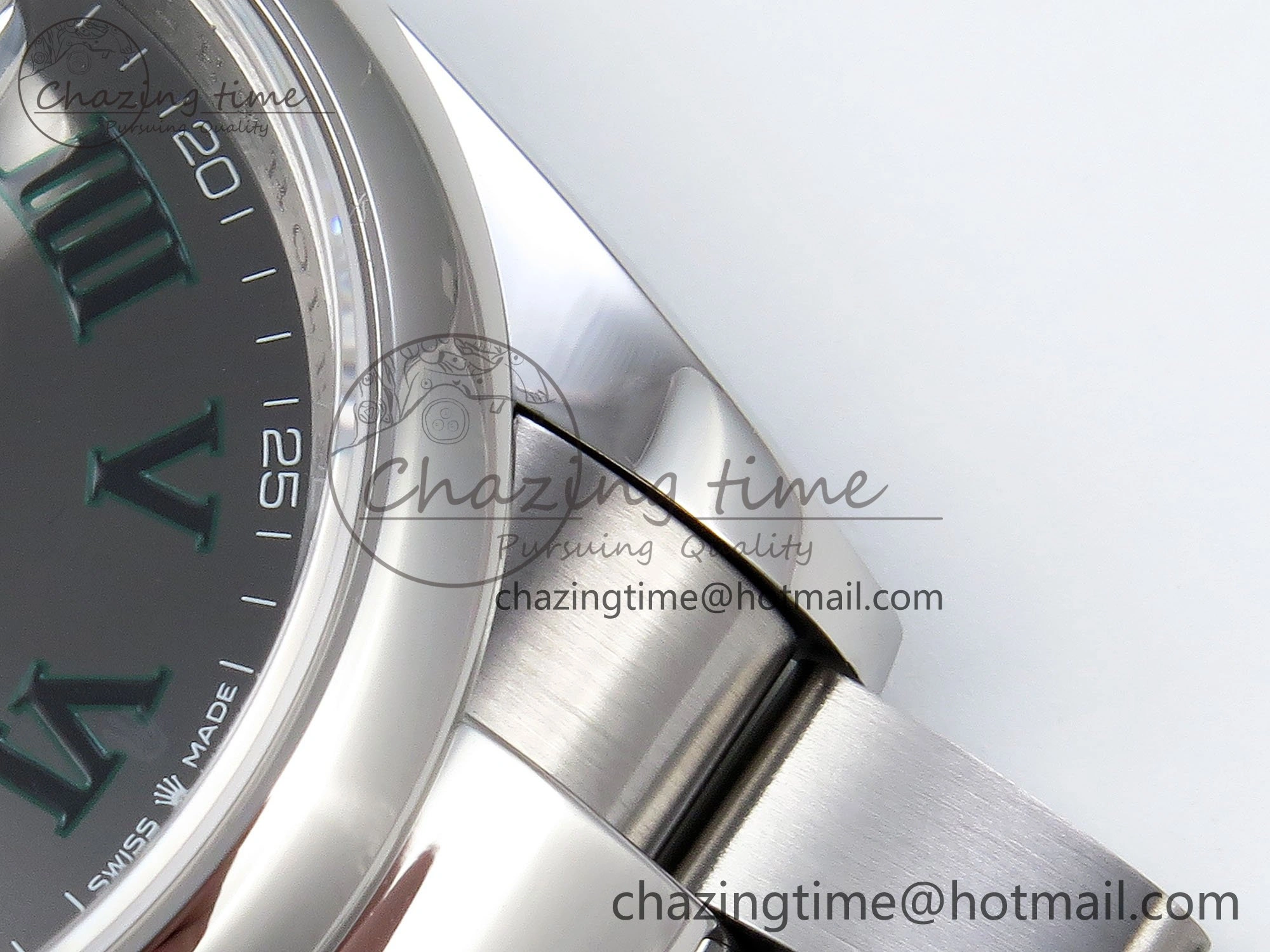 DateJust 36 SS 126200 VSF 1:1 Best Edition 904L Steel Gray Dial Green Roman on Oyster Bracelet VS3235