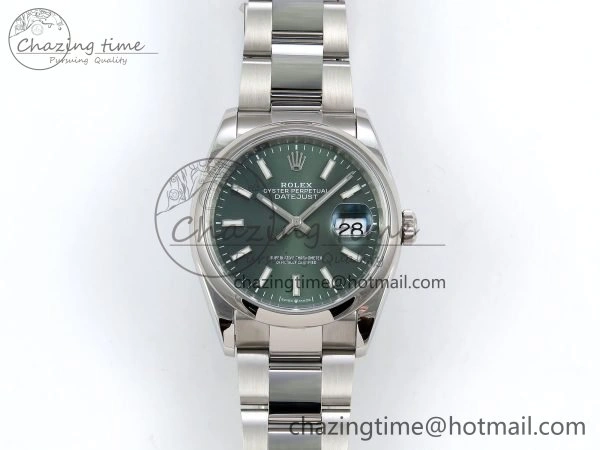 DateJust 36 SS 126200 VSF 1:1 Best Edition 904L Steel Green Dial on Oyster Bracelet VS3235