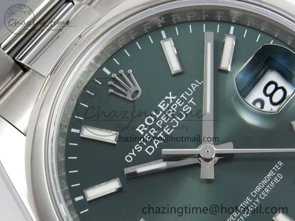 DateJust 36 SS 126200 VSF 1:1 Best Edition 904L Steel Green Dial on Oyster Bracelet VS3235