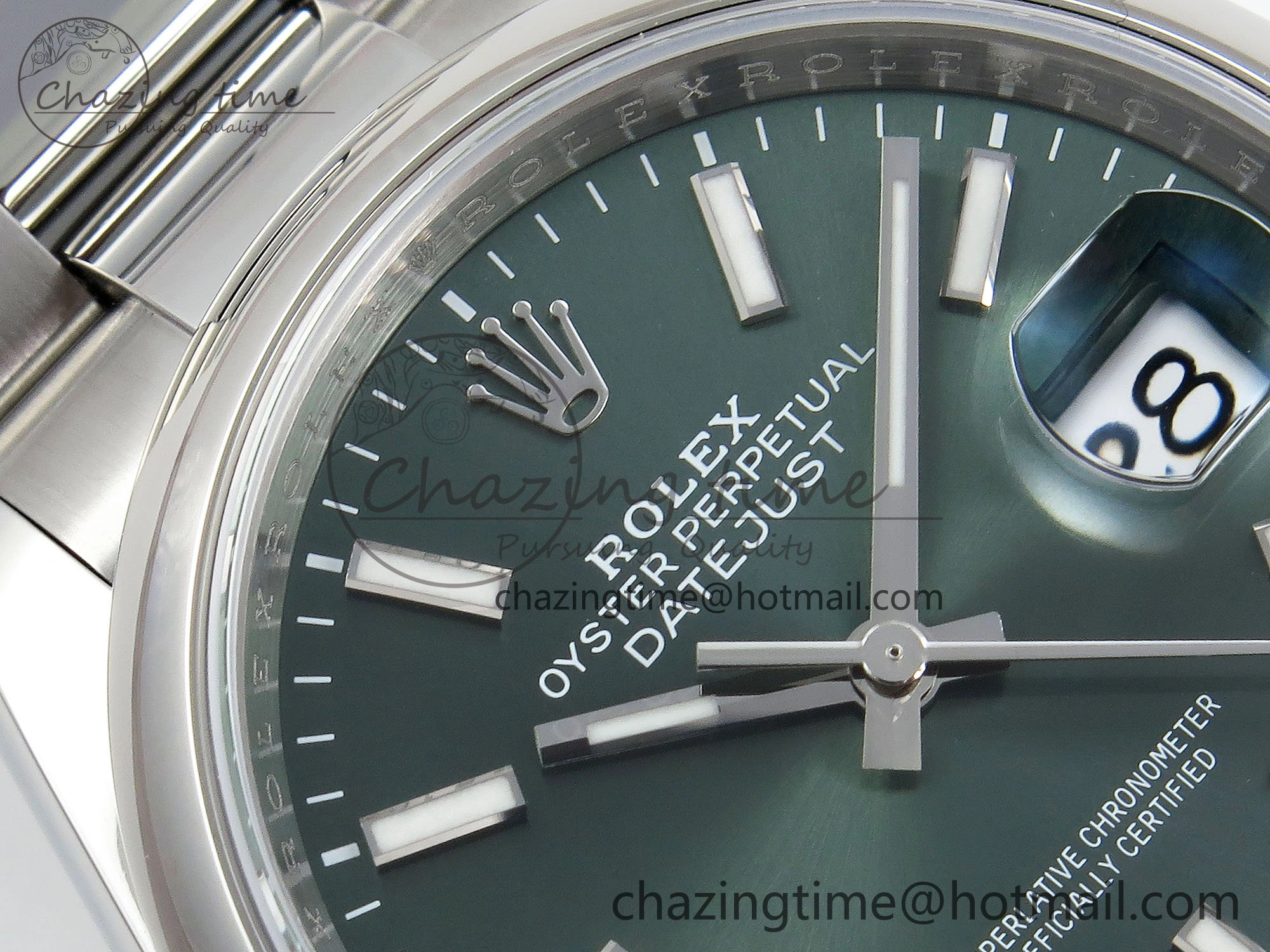 DateJust 36 SS 126200 VSF 1:1 Best Edition 904L Steel Green Dial on Oyster Bracelet VS3235
