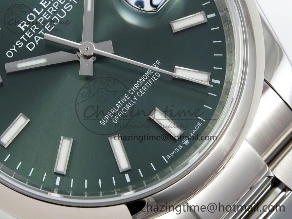 DateJust 36 SS 126200 VSF 1:1 Best Edition 904L Steel Green Dial on Oyster Bracelet VS3235