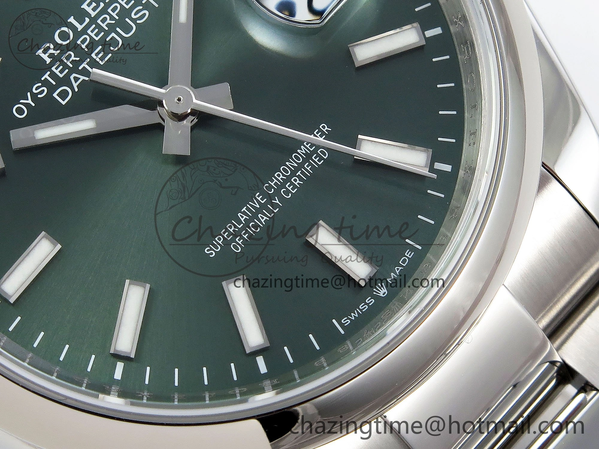 DateJust 36 SS 126200 VSF 1:1 Best Edition 904L Steel Green Dial on Oyster Bracelet VS3235