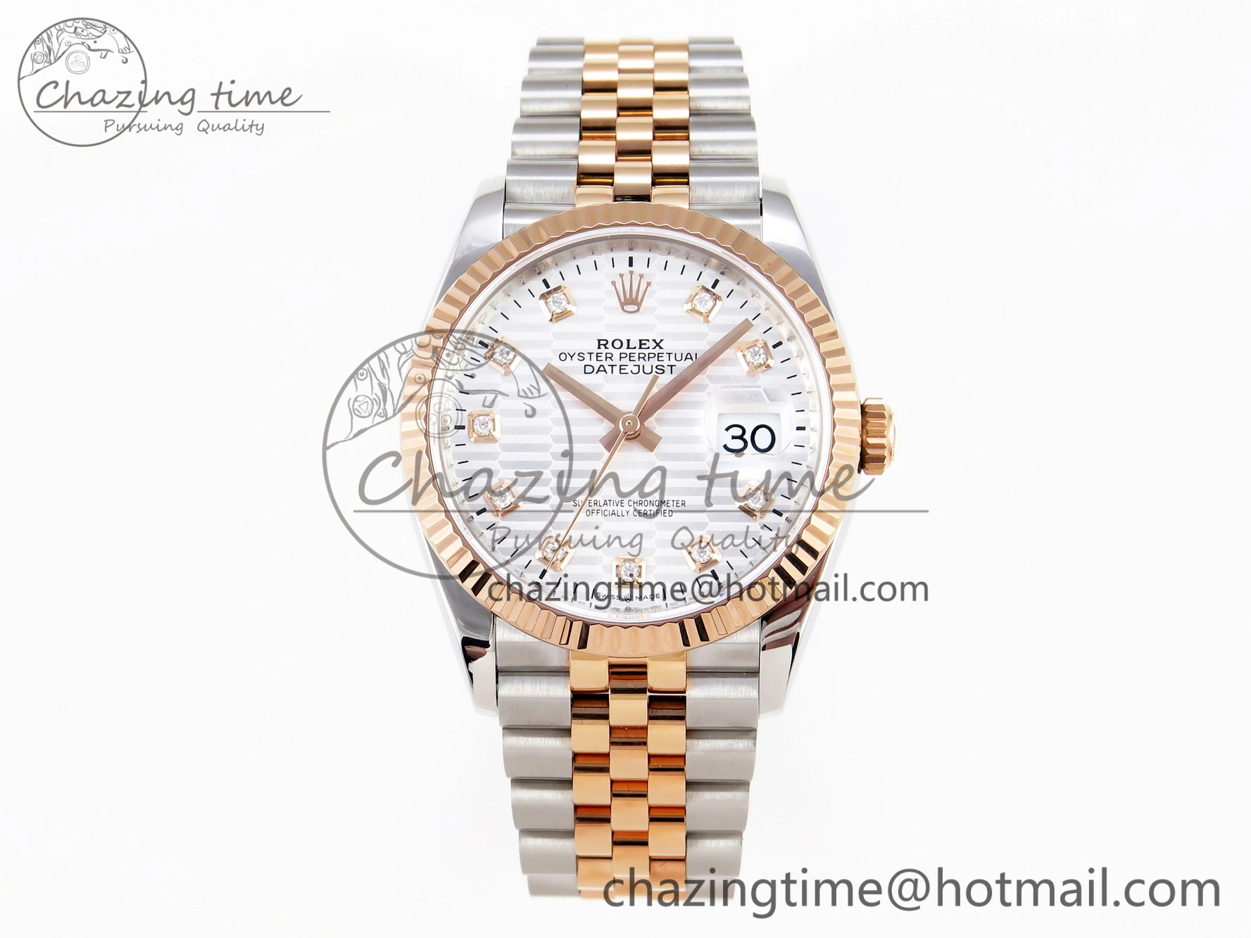DateJust 36 SS 126231 VSF 1:1 Best Edition 904L Steel Silver Textured Diamonds Dial on Jubilee Bracelet VS3235