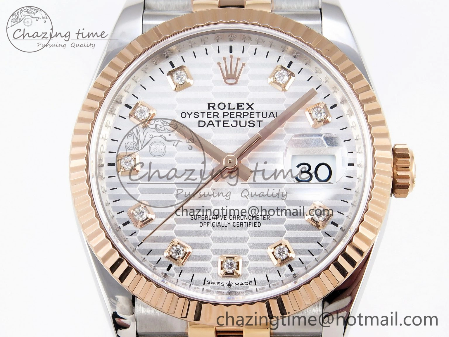 DateJust 36 SS 126231 VSF 1:1 Best Edition 904L Steel Silver Textured Diamonds Dial on Jubilee Bracelet VS3235