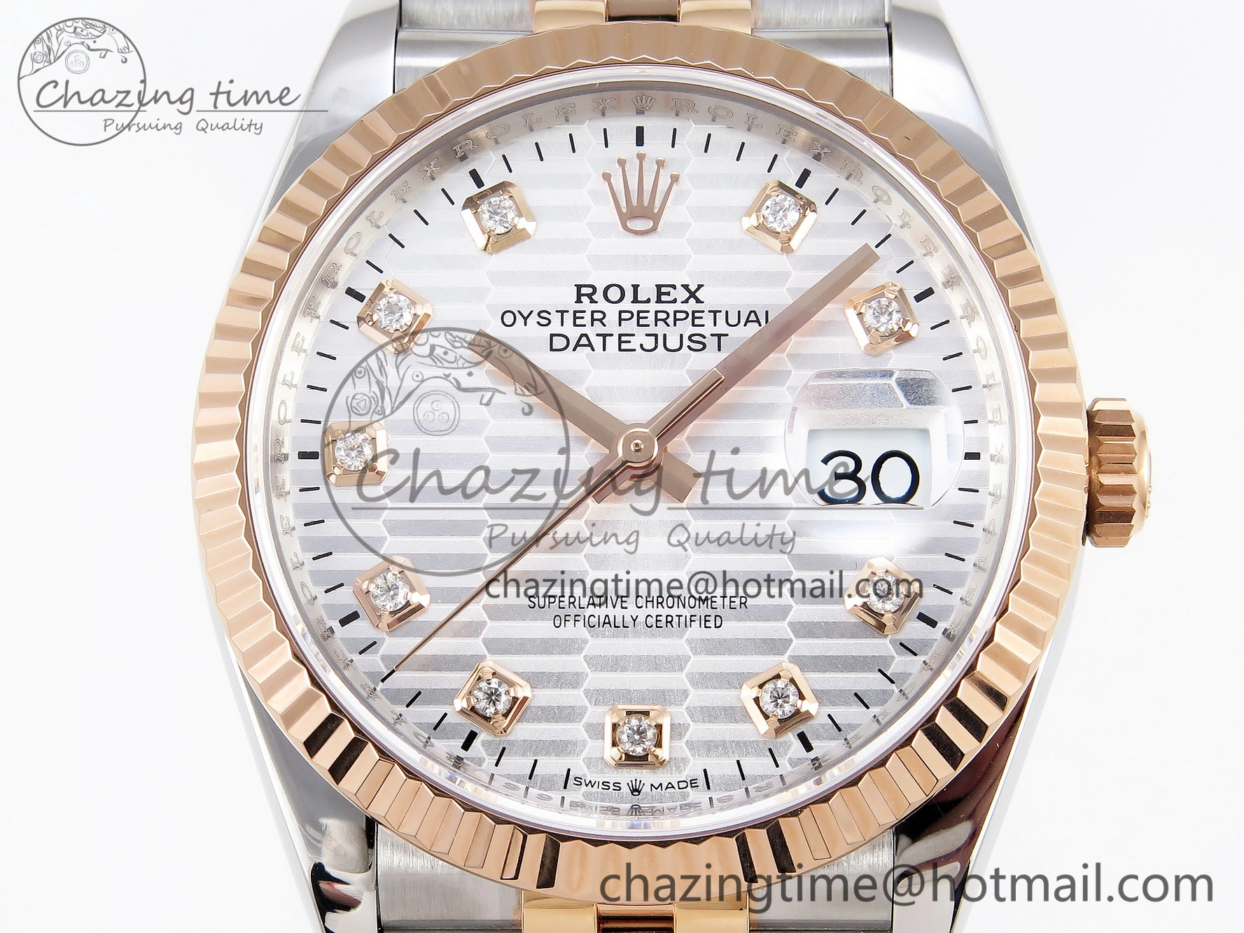 DateJust 36 SS 126231 VSF 1:1 Best Edition 904L Steel Silver Textured Diamonds Dial on Jubilee Bracelet VS3235