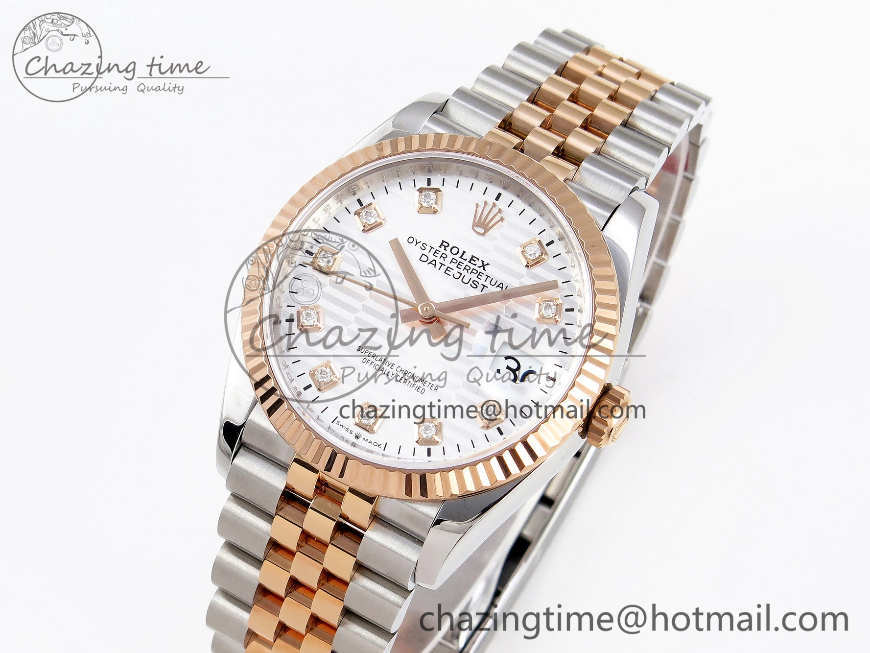 DateJust 36 SS 126231 VSF 1:1 Best Edition 904L Steel Silver Textured Diamonds Dial on Jubilee Bracelet VS3235
